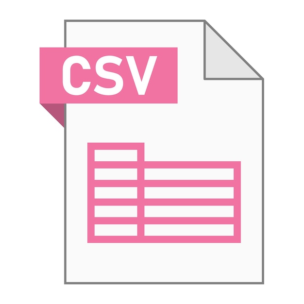 Modern flat design of CSV file icon for web