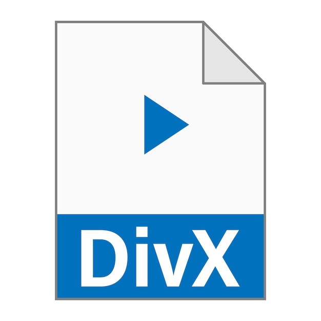 Modern flat design of divx file icon for web simple style