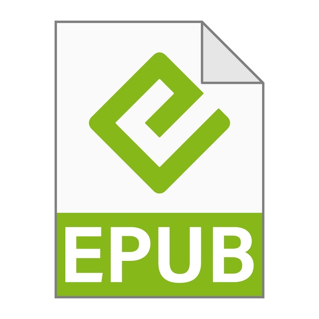 Modern flat design of EPUB file icon for web Simple style