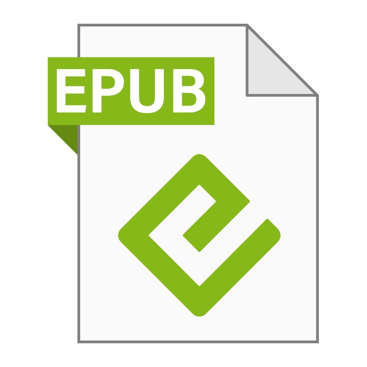 Vector modern flat design of epub file icon for web