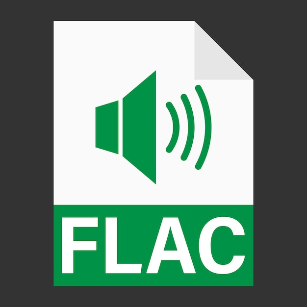 Design piatto moderno dell'icona del file flac per il web