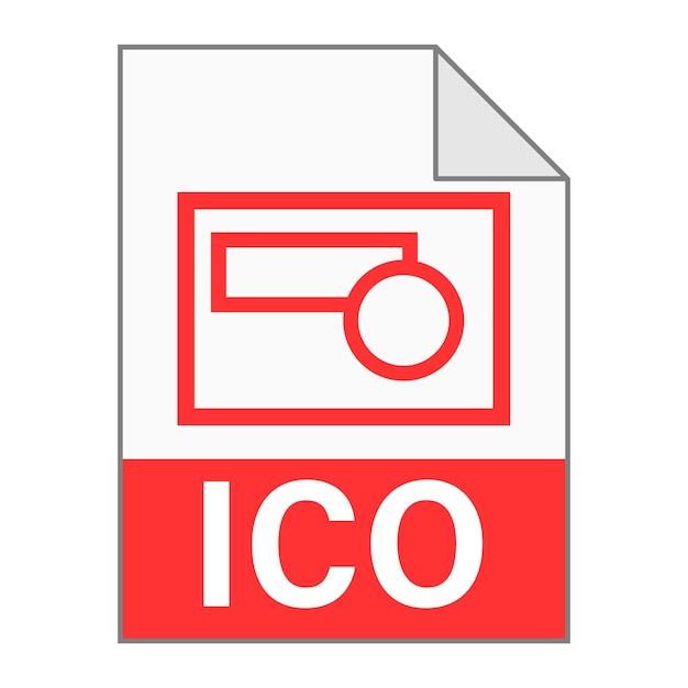 Modern flat design of ICO file icon for web Simple style