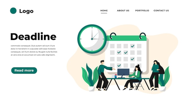 Modern flat design illustration of deadline.