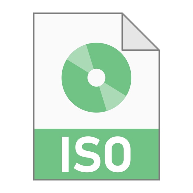 Web用のISOファイルアイコンのモダンなフラットデザインシンプルなスタイル