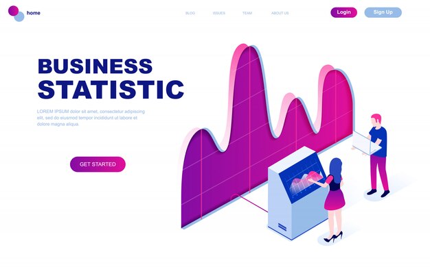 Modern flat design isometric concept of business statistic