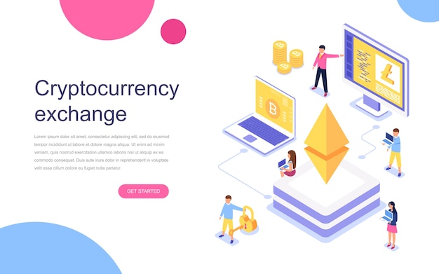 Modern flat design isometric concept of Cryptocurrency