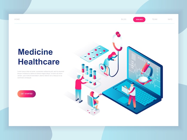 Modern flat design isometric concept of online medicine