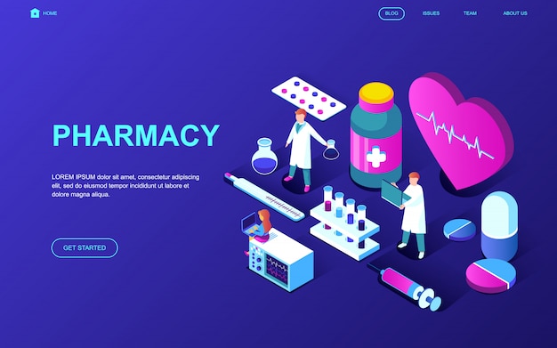 Vector modern flat design isometric concept of pharmacy