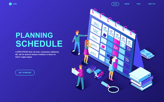 Modern flat design isometric concept of Planning Schedule