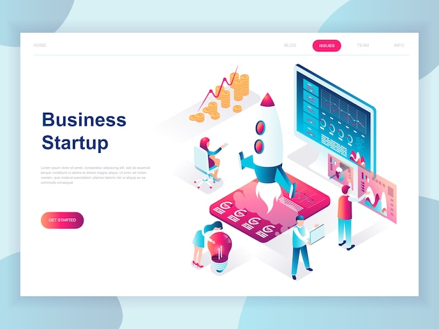 Modern flat design isometric concept of Startup Your Project