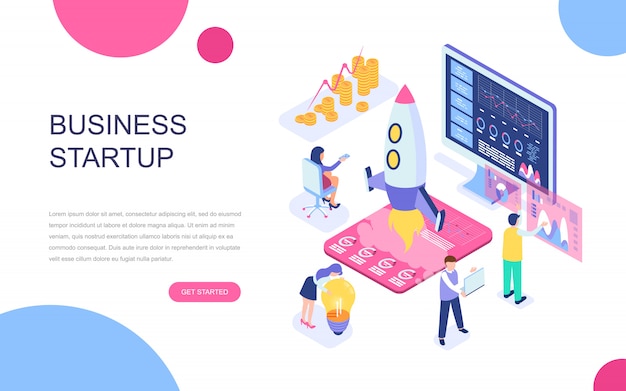 Modern flat design isometric concept of startup your project