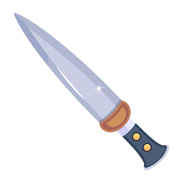 Modern flat design of knife