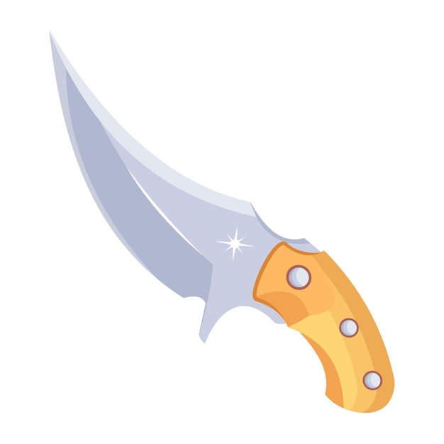 Modern flat design of knife