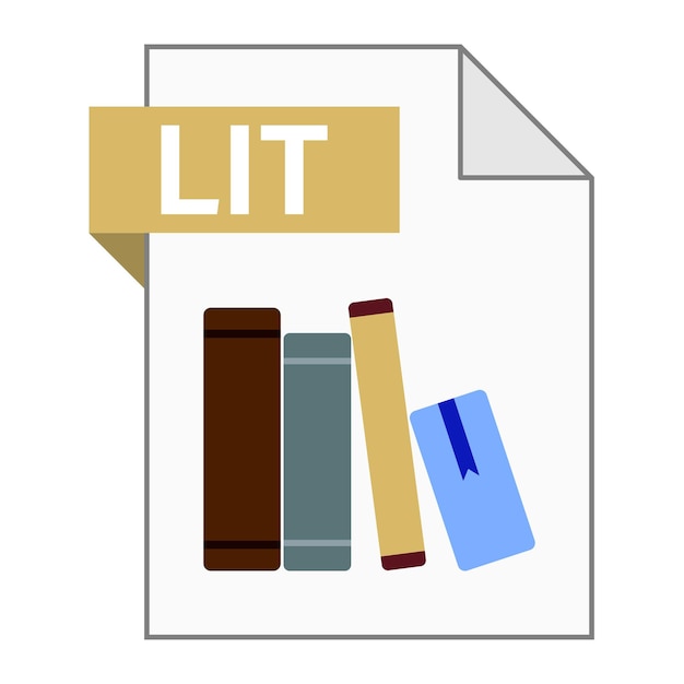 Web の LIT ファイル アイコンのモダンなフラット デザイン