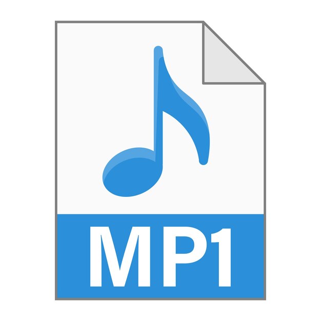 Vector modern flat design of mp1 file icon for web simple style