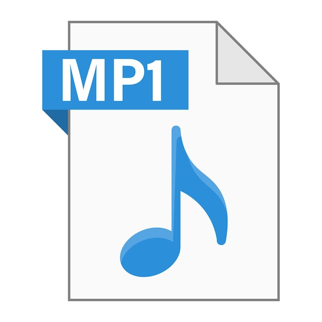 Modern flat design of MP1 file icon for web