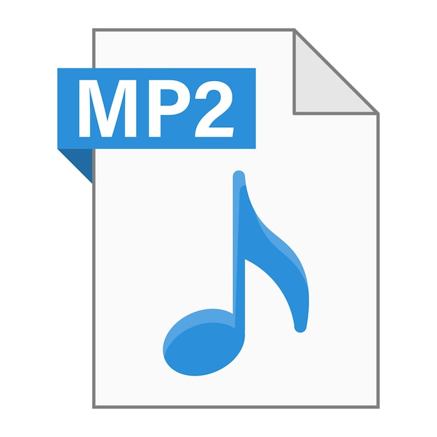 Modern flat design of MP2 file icon for web