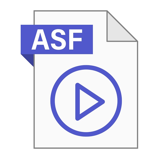 ベクトル web の asf ファイル アイコンのモダンなフラット デザイン