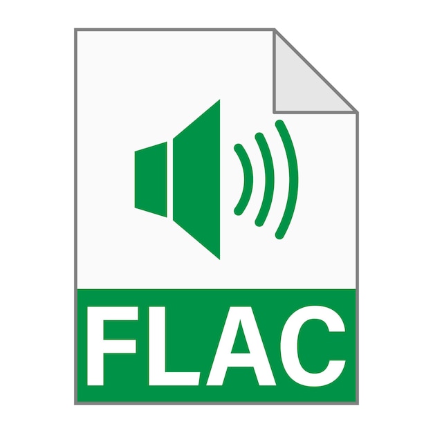 웹 간단한 스타일에 대한 Flac 파일 아이콘의 현대적인 평면 디자인