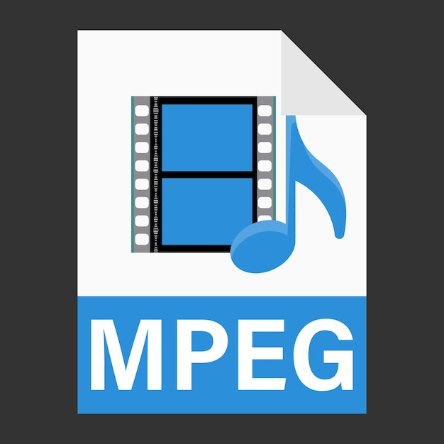 웹용 Mpeg 그림 파일 아이콘의 현대적인 평면 디자인