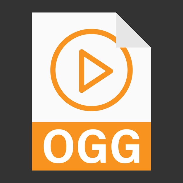 Современный плоский дизайн иконки файла OGG для Интернета