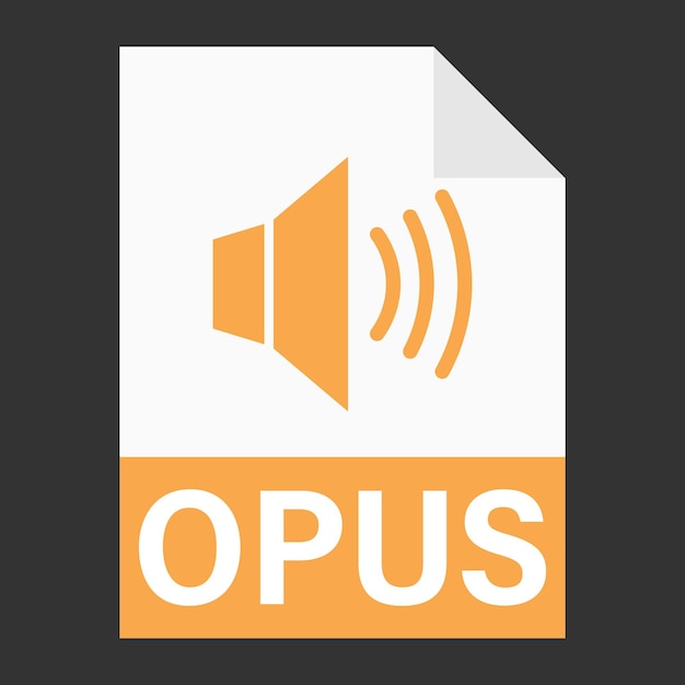 Современный плоский дизайн иконки файла OPUS для Интернета