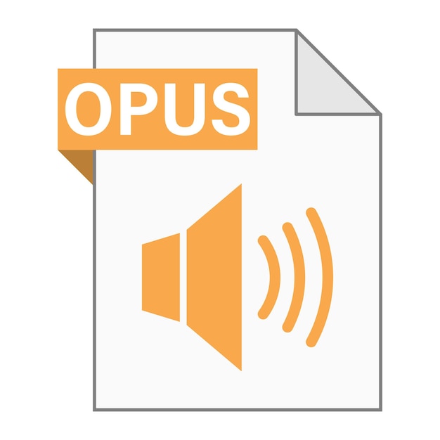 Web の OPUS ファイル アイコンのモダンなフラット デザイン