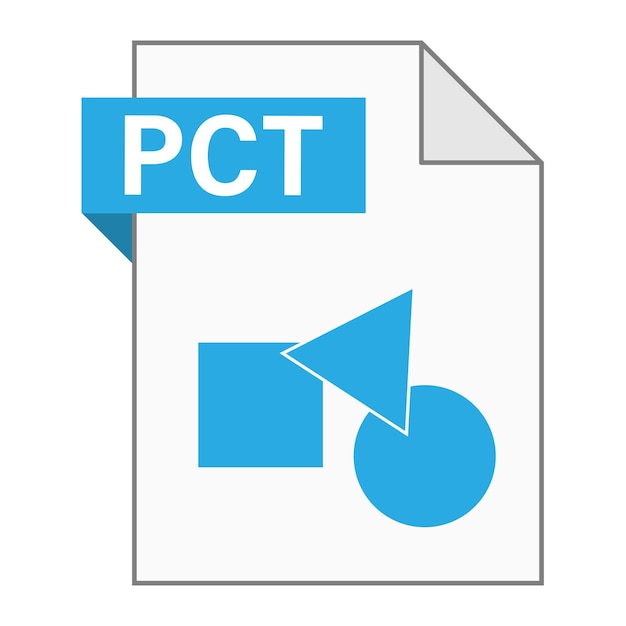 Modern flat design of PCT file icon for web