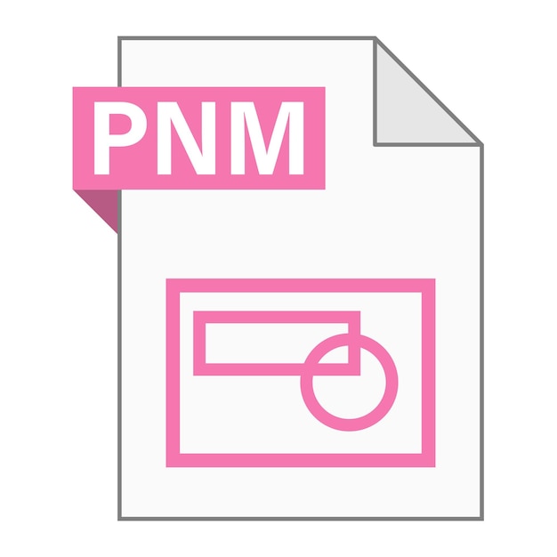 Modern flat design of PNM file icon for web