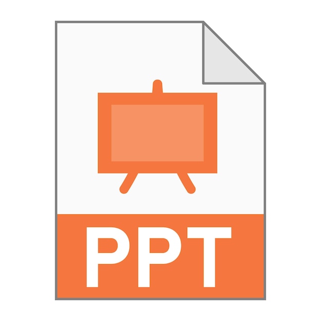 Современный плоский дизайн иконки файла PPT для Интернета Простой стиль