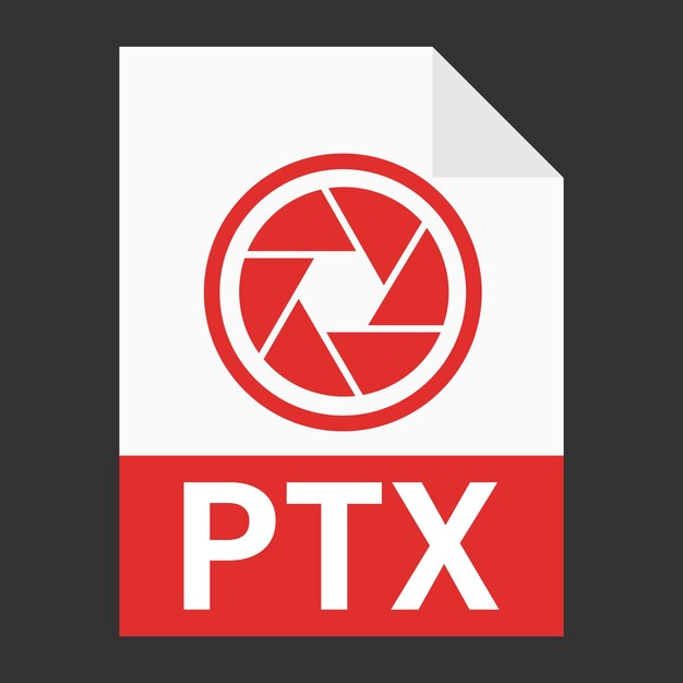 Modern flat design of ptx file icon for web