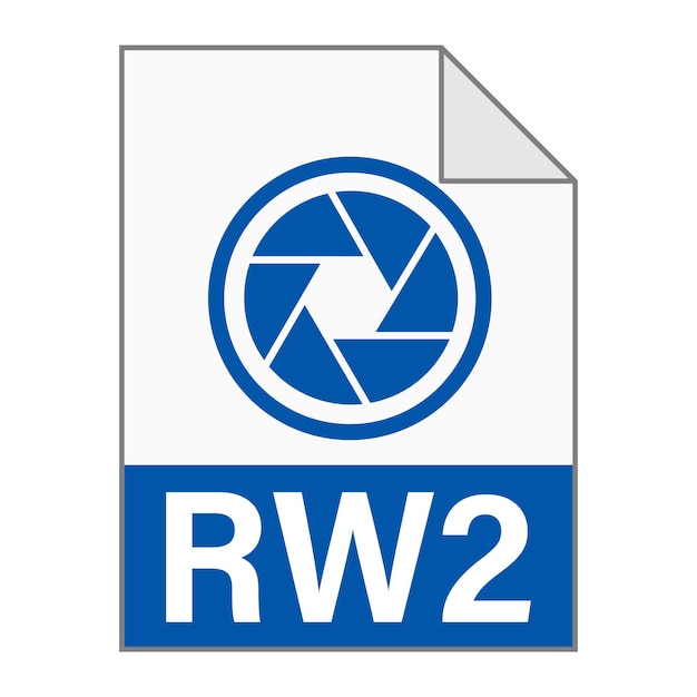 Modern flat design of RW2 file icon for web Simple style