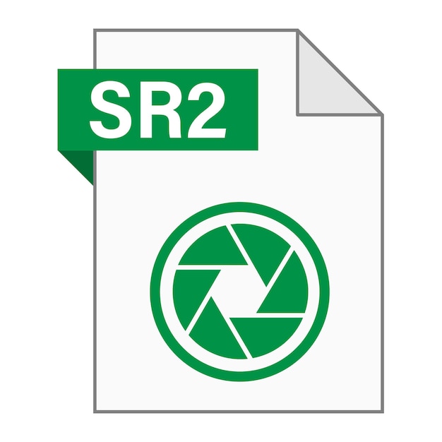 Modern flat design of SR2 file icon for web