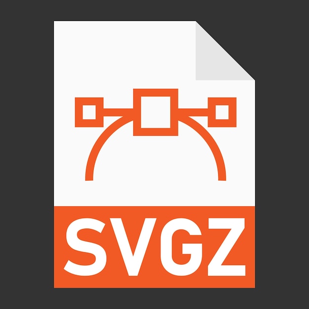 Modern flat design of svgz file icon for web