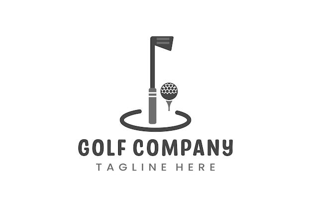 Modern Flat design Unique Golf Ball club Graphic logo template and Minimalist Golfing Logo Concept