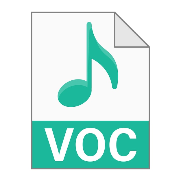 Modern flat design of VOC file icon for web Simple style