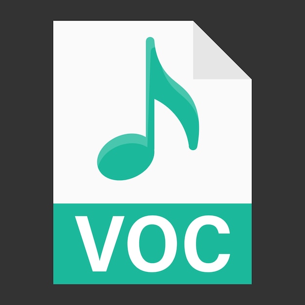 Modern flat design of voc file icon for web