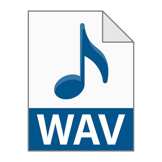 Modern flat design of WAV file icon for web Simple style