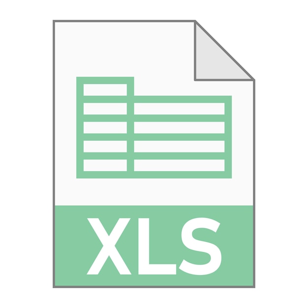 웹 간단한 스타일에 대한 XLS 파일 아이콘의 현대적인 평면 디자인