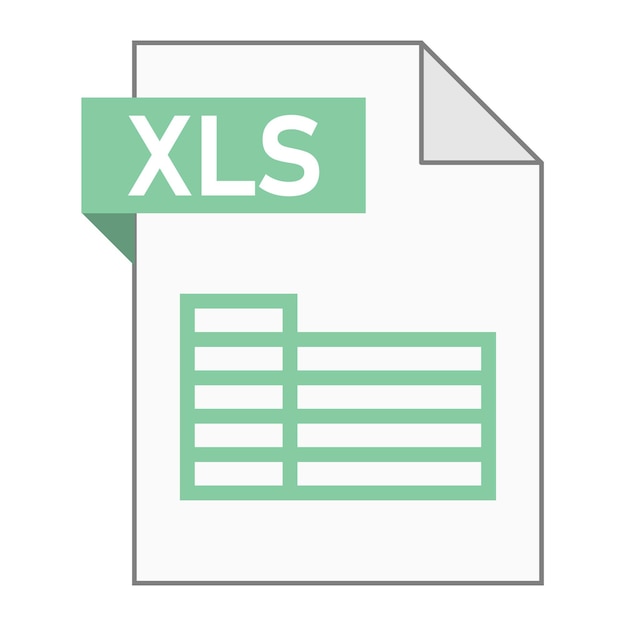 Modern flat design of XLS file icon for web