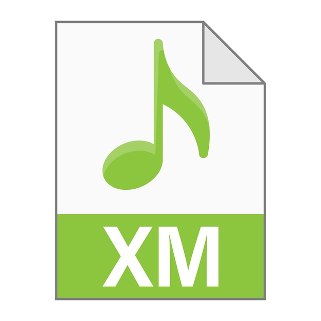 Modern flat design of xm file icon for web simple style