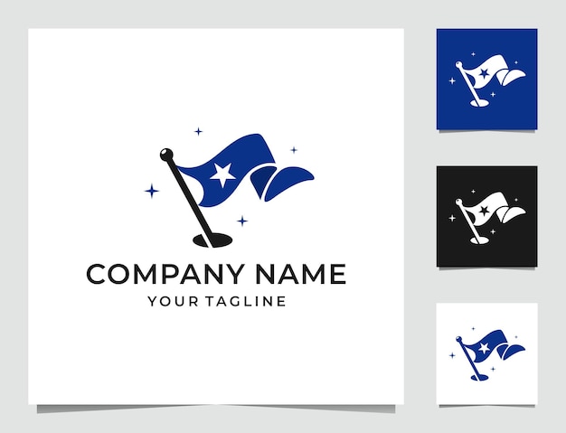 Modern and Flat Flag Logo Design