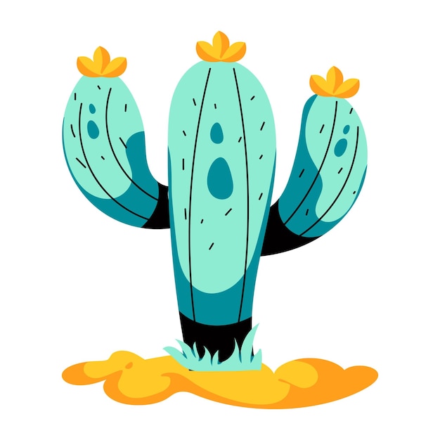 Modern flat icon of desert plant