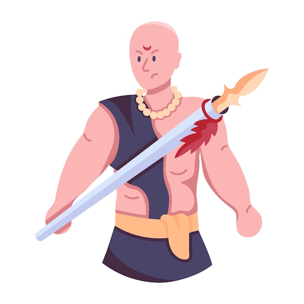modern flat icon of fighter