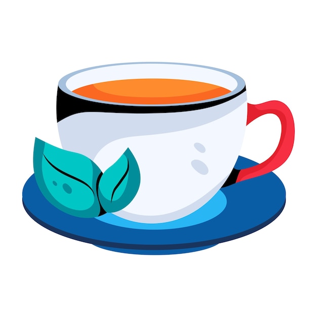 Modern flat icon of herbal tea