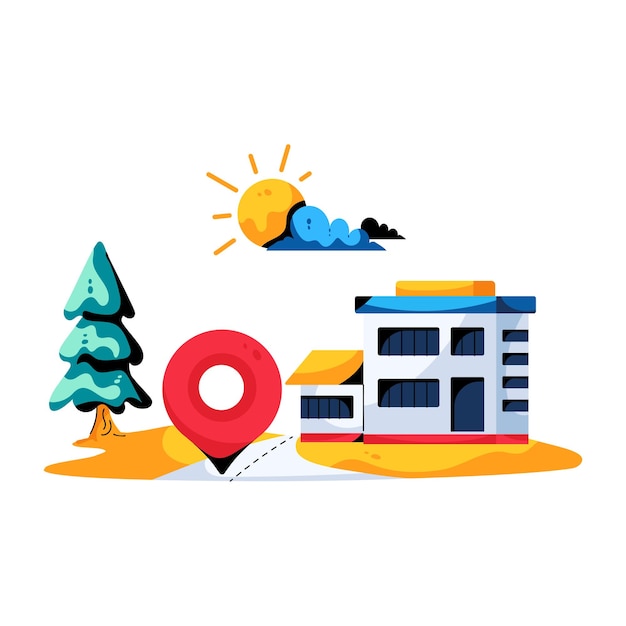 Modern flat icon of hotel tracking