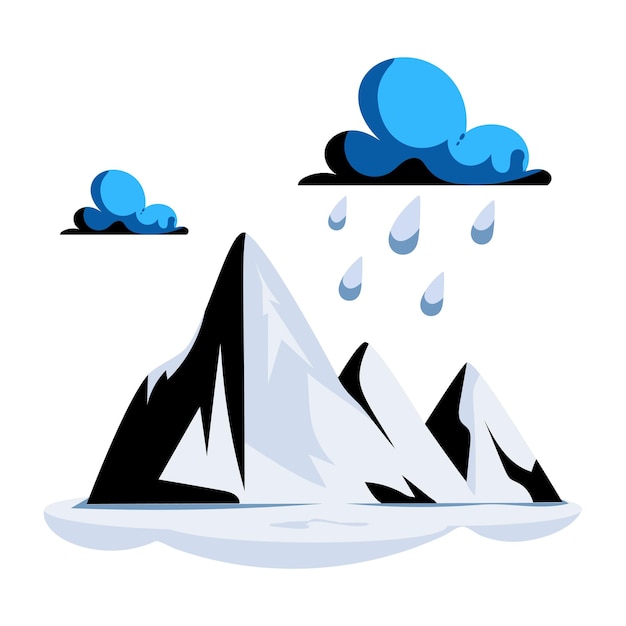 Modern flat icon of mountain climate