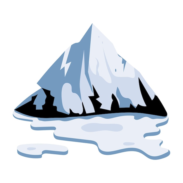 Modern flat icon of mountain climate