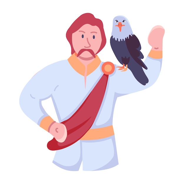 Vector modern flat icon of noble person