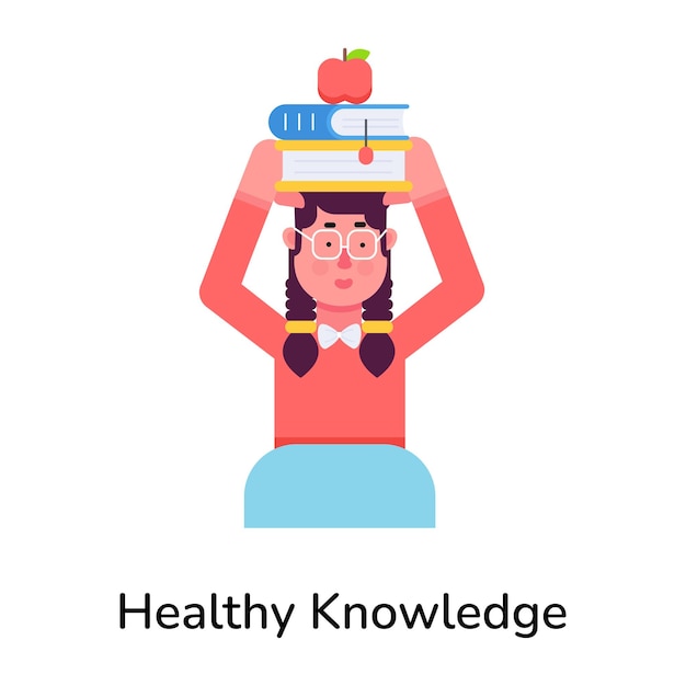 Современная плоская икона здоровых знаний